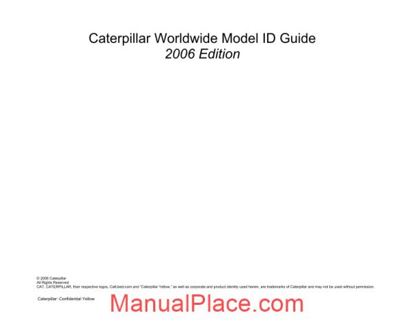 caterpillar worldwide model identification guide page 2