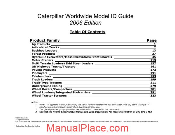 caterpillar worldwide model identification guide page 3