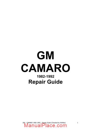 chevrolet camaro repair guide 1982 1992 page 1