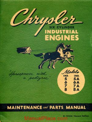 chrysler 6 cylinder industrial engines maintenance parts manual page 1