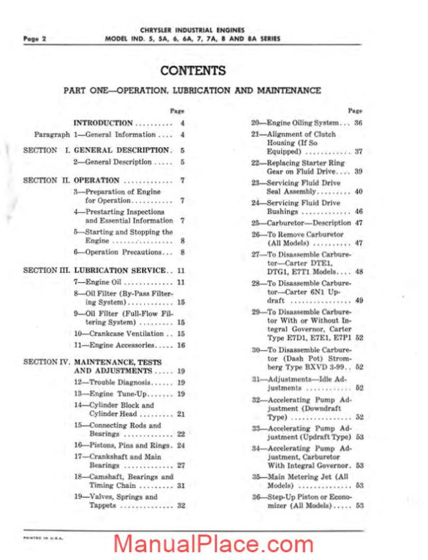 chrysler 6 cylinder industrial engines maintenance parts manual page 3