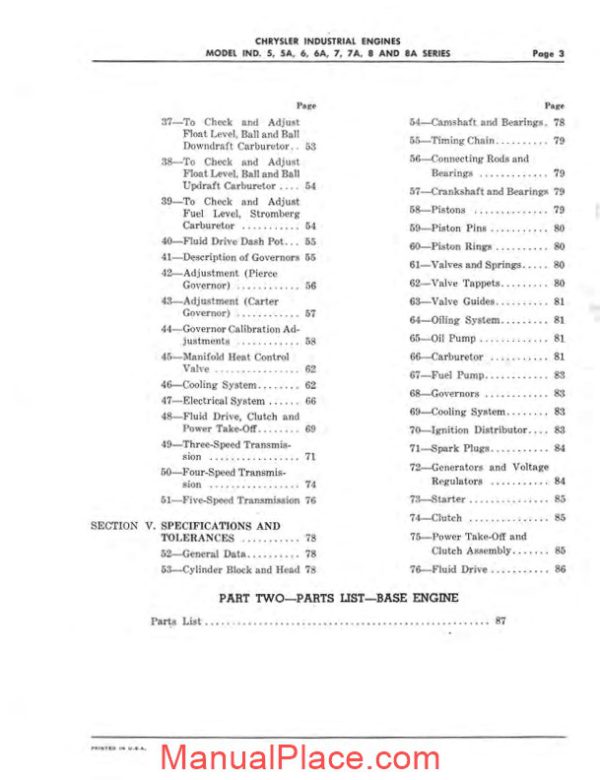 chrysler 6 cylinder industrial engines maintenance parts manual page 4