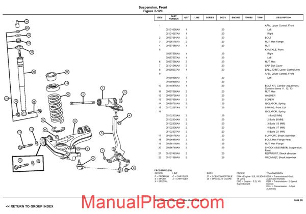 chrysler crossfire 2004 zh parts catalog page 3