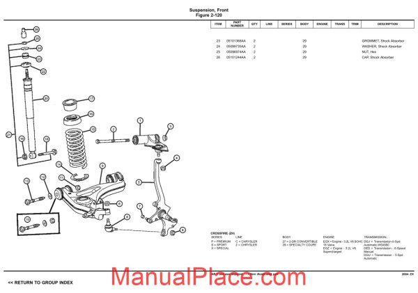 chrysler crossfire 2004 zh parts catalog page 4