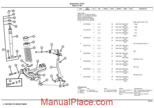 chrysler crossfire 2006 zh parts catalog page 3