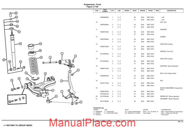 chrysler crossfire 2007 zh parts catalog page 4