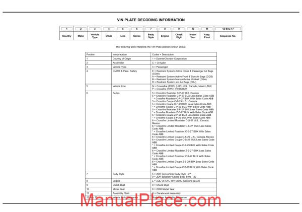 chrysler crossfire 2008 zh parts catalog page 1