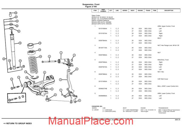 chrysler crossfire 2008 zh parts catalog page 3