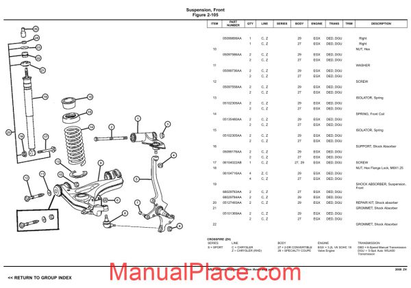 chrysler crossfire 2008 zh parts catalog page 4