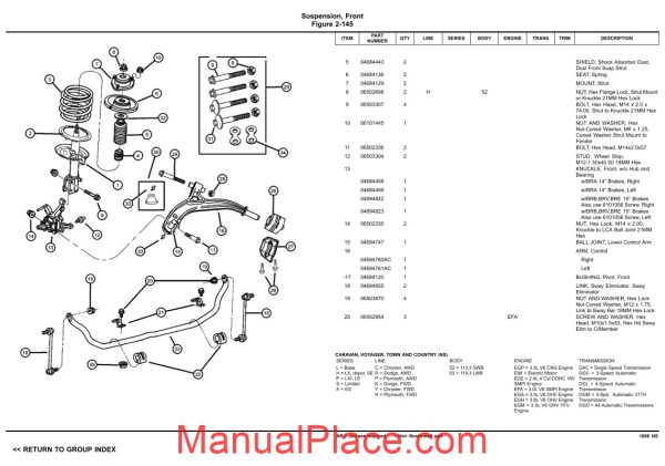 chrysler dodge minivan 1998 ns parts catalog page 4