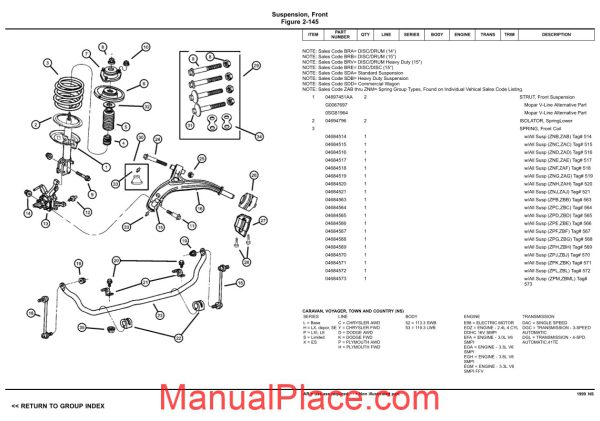 chrysler dodge minivan 1999 ns parts catalog page 3