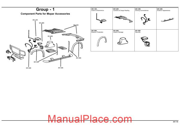 chrysler dodge minivan 2001 rs parts catalog page 2