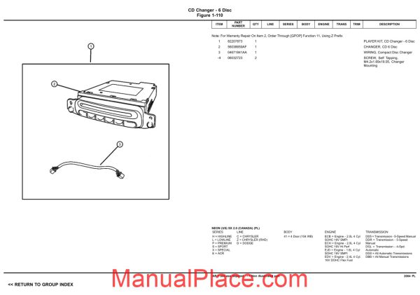 chrysler dodge plymouth neon 2004 pl parts catalog page 4