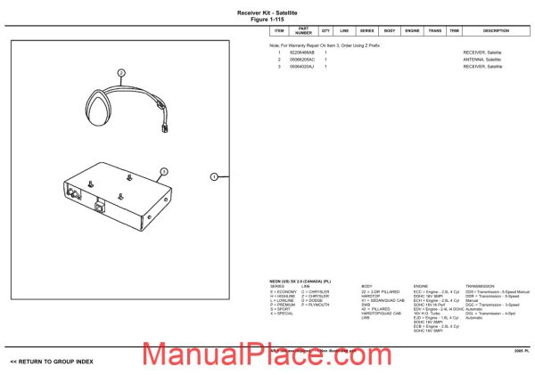 chrysler dodge plymouth neon 2005 pl parts catalog page 4