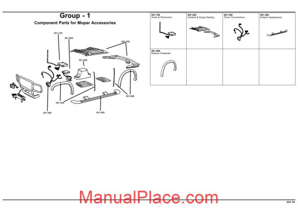 chrysler doge caravan rs 2005 parts catalog page 2