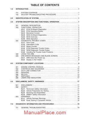 chrysler engine control module and sentry key immobilizer system page 1