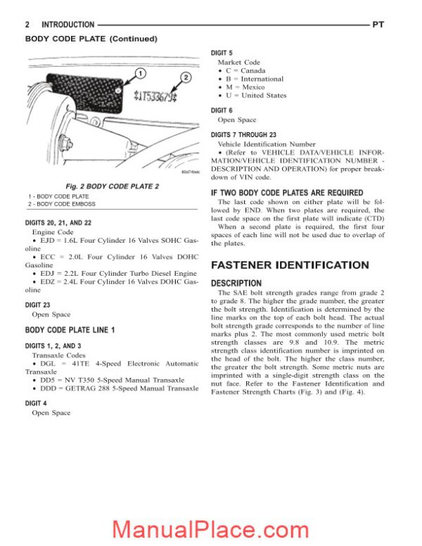 chrysler pt cruiser 2002 service manual page 3