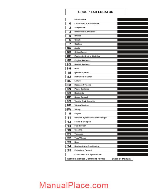 chrysler pt cruiser service manual 2001 2003 page 1