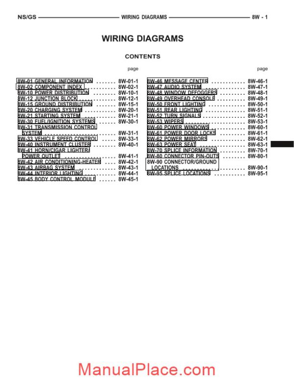 chrysler voyager town country 1997 wiring diagram page 1