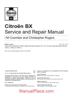 citroen bx haynes service repair manual page 1