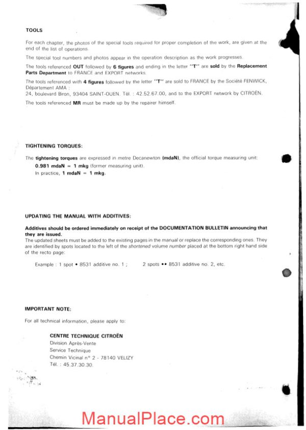 citroen cx repair manual 1988 page 3