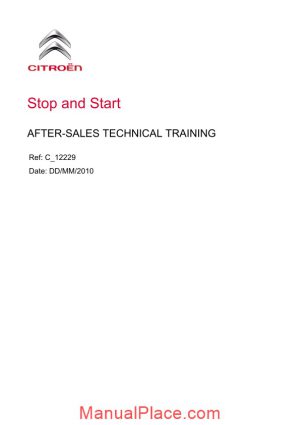 citroen stop and start after sales technical training page 1