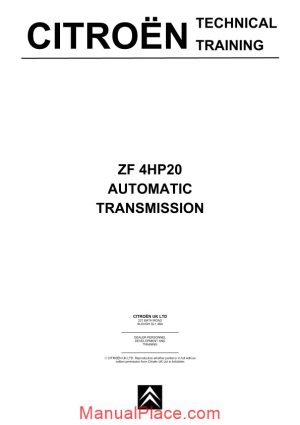 citroen technical training zf4 hp20 automatic transmission page 1