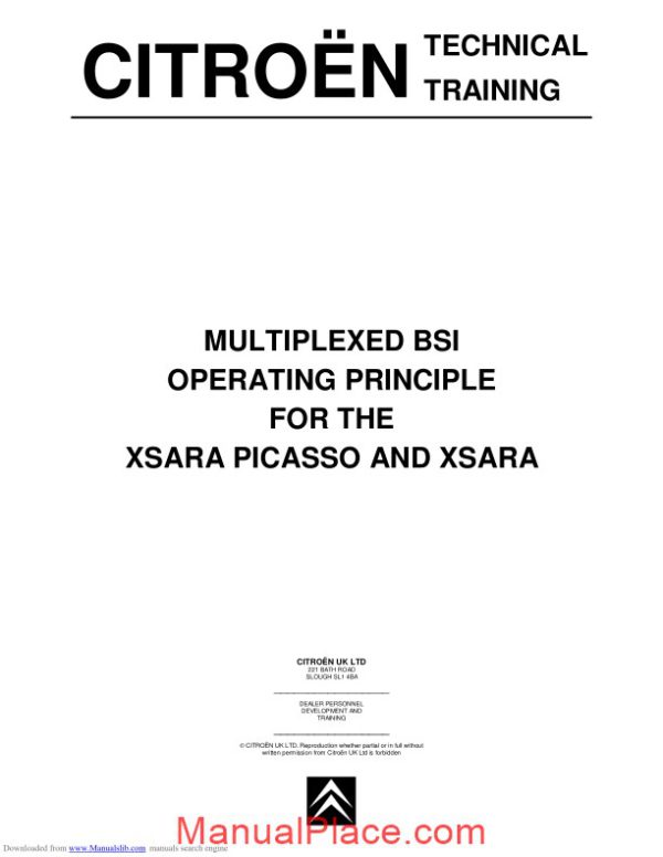 citroen xsara operating principle technical training page 1