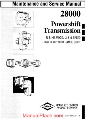 clark 28000 powershift transmission maintenance and service manual page 1