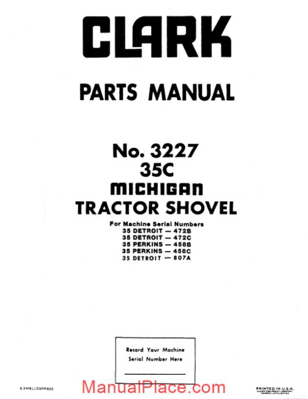 clark 35c parts manual page 2