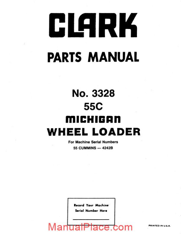 clark 55c parts manual page 1