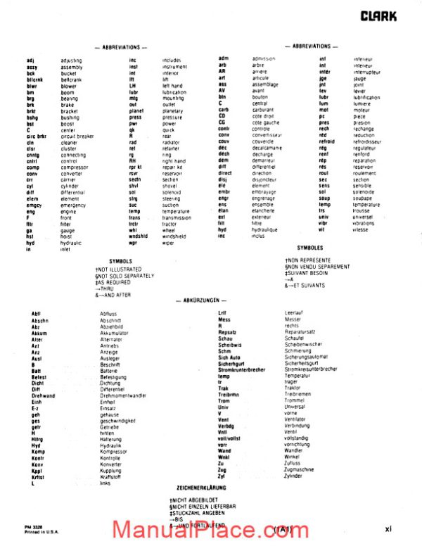 clark 55c parts manual page 3