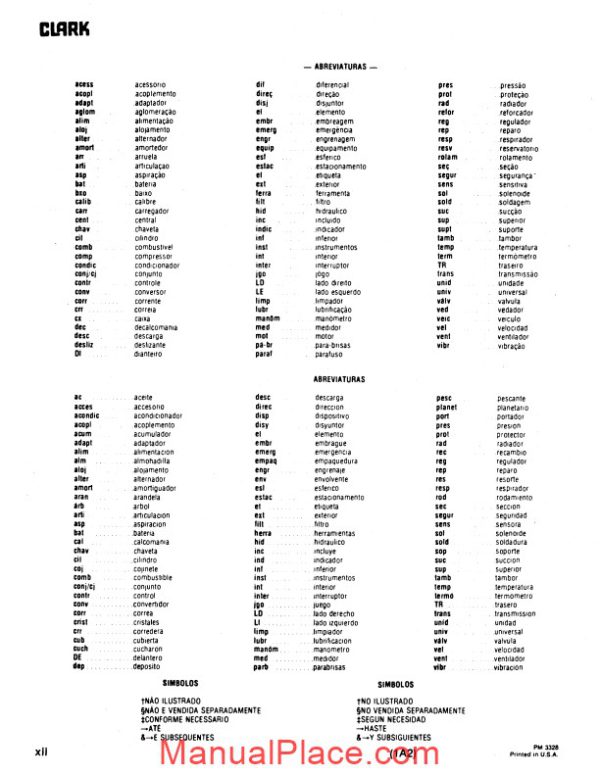 clark 55c parts manual page 4