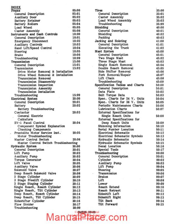 clark sm 535 service manual page 3