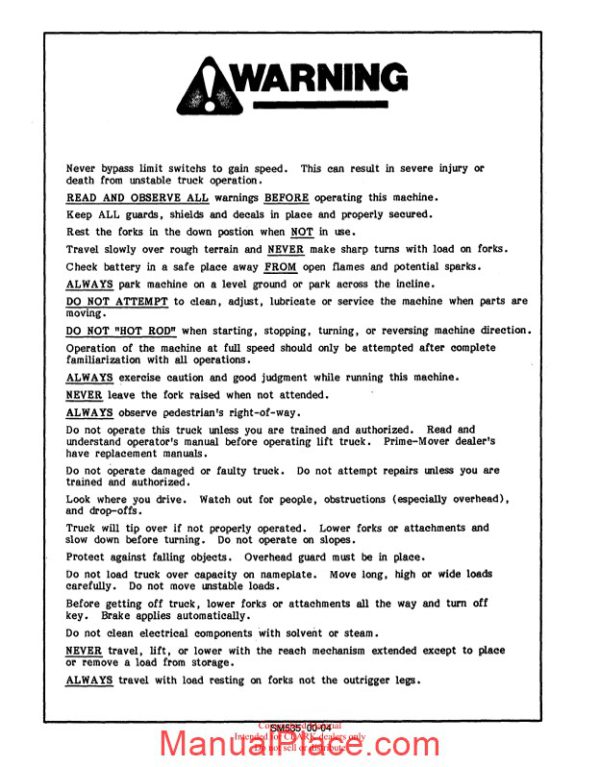 clark sm 535 service manual page 4