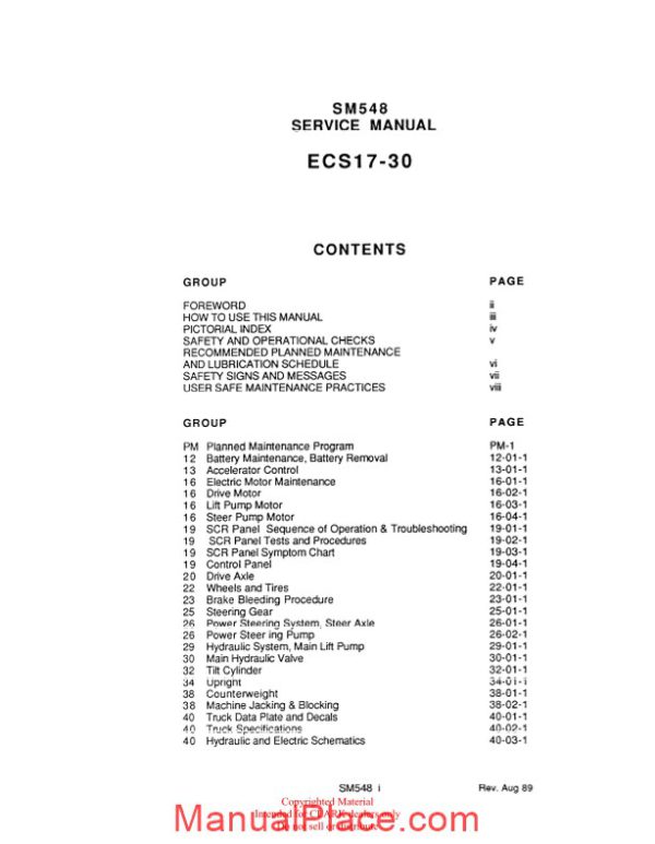 clark sm 548 service manual page 3