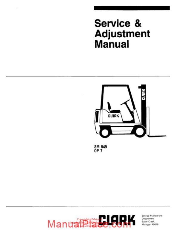 clark sm 549 service manual page 1