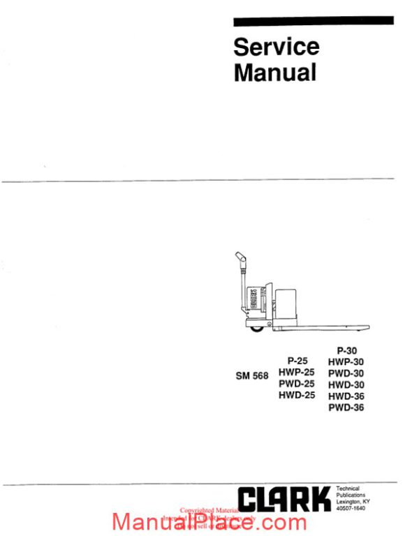 clark sm 568 service manual page 2