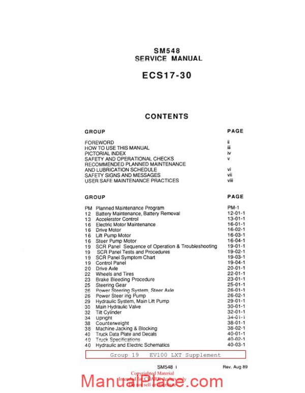 clark sm 581 service manual page 2