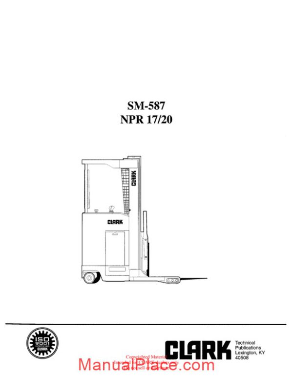 clark sm 587 service manual page 1