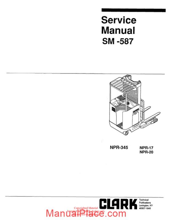 clark sm 587 service manual page 2