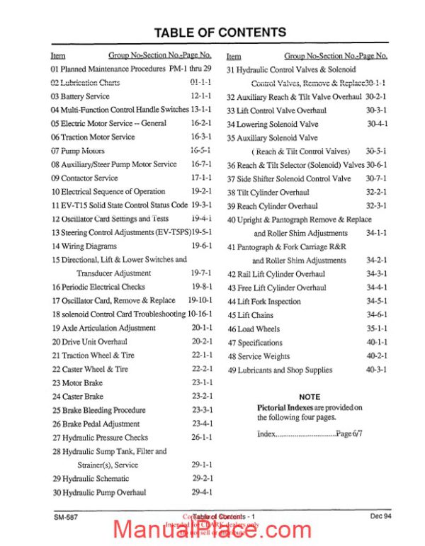 clark sm 587 service manual page 3