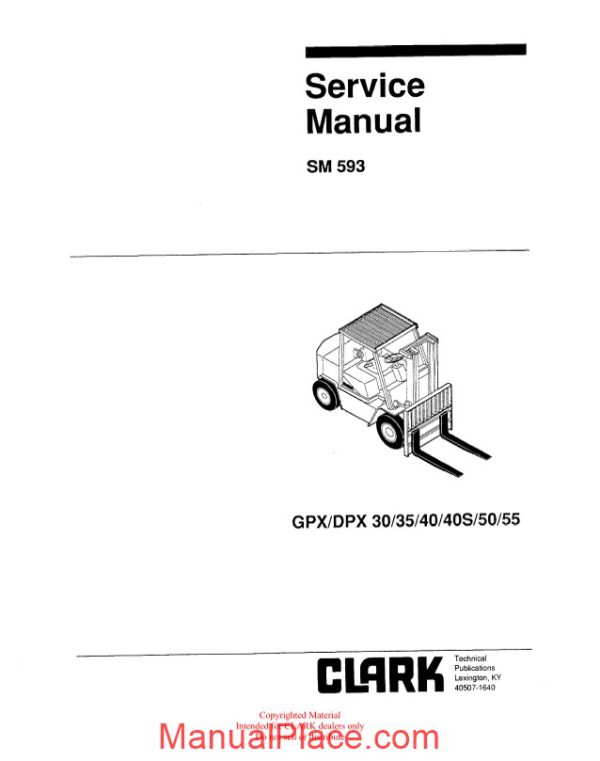 clark sm 593 service manual page 2