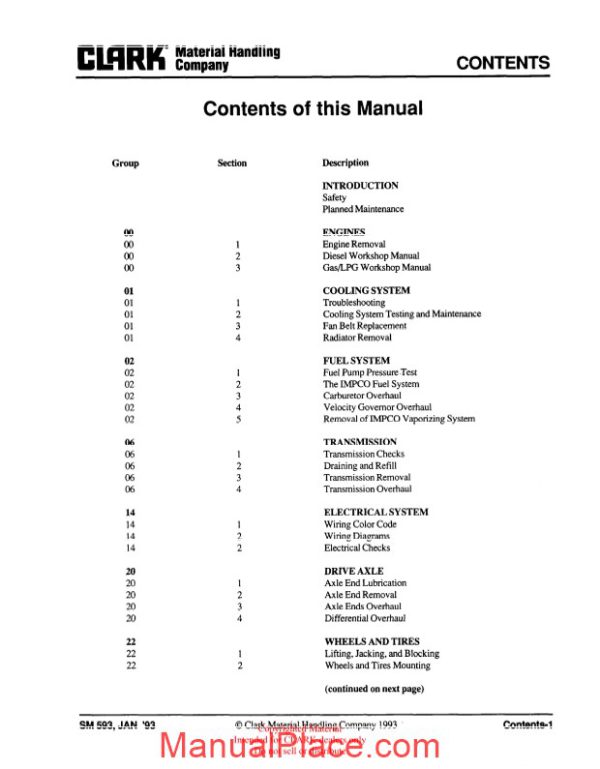 clark sm 593 service manual page 4