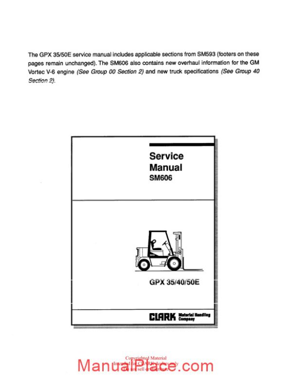 clark sm 606 service manual page 2