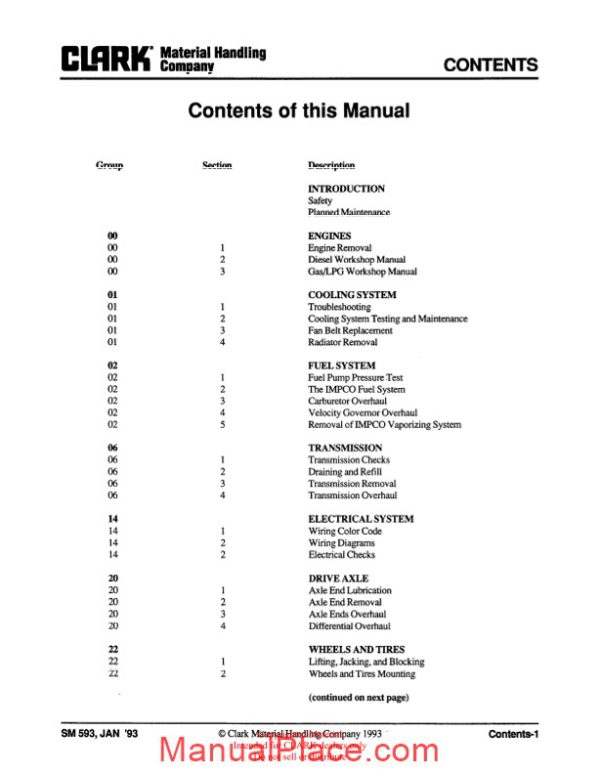 clark sm 606 service manual page 4