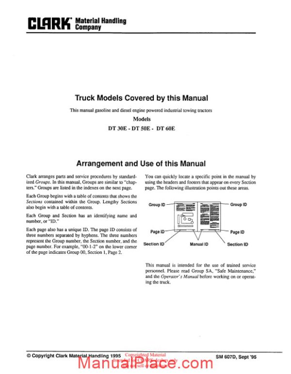 clark sm 607d service manual page 2