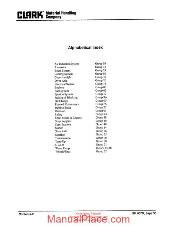 clark sm 607d service manual page 4