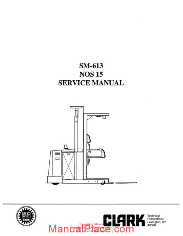 clark sm 613 service manual page 1