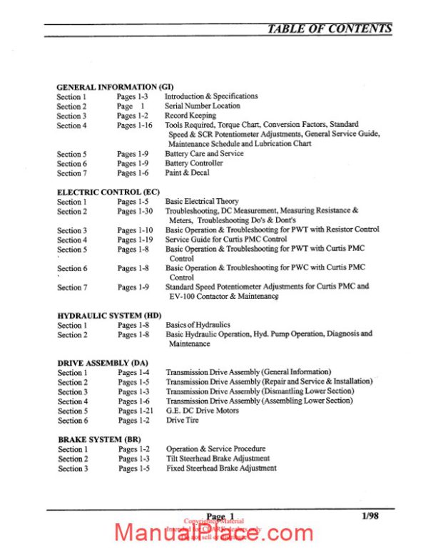 clark sm 614 service manual page 2